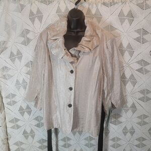 Scarlett Nite women's  3X champagne color button down top.